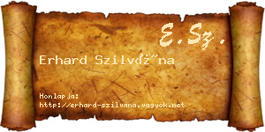 Erhard Szilvána névjegykártya